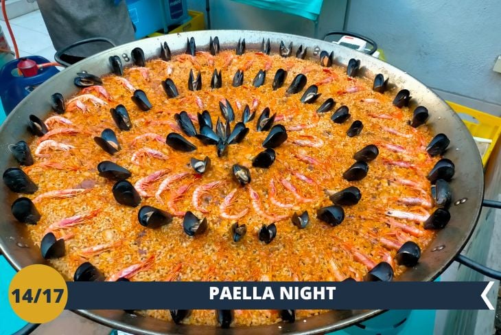 BARCELLONA BY NIGHT: una serata indimenticabile dedicata alla celebre PAELLA! Vi attende una cena speciale dove potrete assaporare questo SIMBOLO della cucina spagnola in una cornice di allegria e convivialità. Un'esperienza gastronomica unica per vivere il vero spirito della PAELLA NIGHT tra sapori autentici e nuove amicizie!