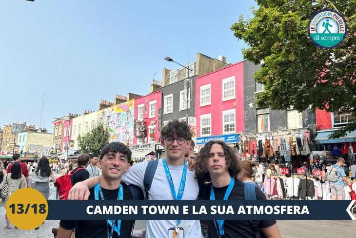 Ci immergeremo nell’energia vibrante e unica di Camden Town, il quartiere più eccentrico e creativo di Londra! Situato a pochi passi dal campus, Camden è un vero crocevia di culture, arte e stili inconfondibili. Qui troveremo mercatini brulicanti di vita, dove i sapori del mondo si fondono in un irresistibile festival gastronomico. Non solo cibo, ma anche accessori originali, abbigliamento alternativo e marchi iconici, che fanno di Camden un luogo imperdibile per chi ama distinguersi con stile. Ogni angolo di Camden racconta una storia, regalandoci esperienze uniche e un’esplosione di colori, suoni e moda. Un’avventura indimenticabile in uno dei quartieri più iconici e affascinanti della capitale! (escursione mezza giornata)