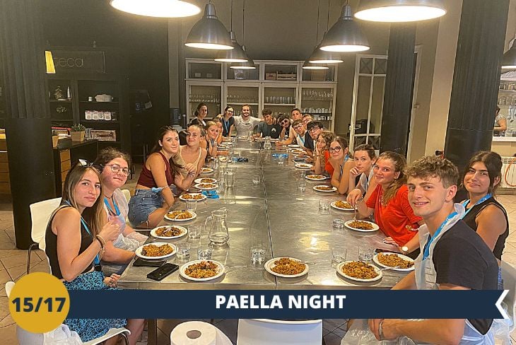 BARCELLONA BY NIGHT: PAELLA NIGHT, la serata più gustosa del vostro soggiorno! Preparatevi a scoprire i segreti di questo piatto ICONICO della tradizione spagnola in una serata dove gastronomia e divertimento si fondono per regalarvi un'esperienza memorabile. Un mix perfetto di sapori tradizionali e atmosfera festosa!