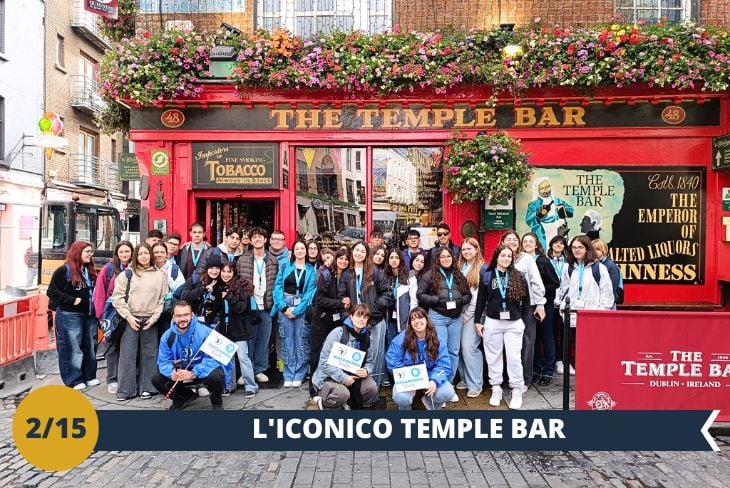 TEMPLE BAR, cuore pulsante di Dublino, vi conquisterà con i suoi vicoli lastricati e le iconiche facciate colorate. Passeggiando tra pub storici e centri culturali, scoprirete l'autentica anima della città in un quartiere dove arte, musica e tradizione si fondono in un'atmosfera unica e coinvolgente (escursione di mezza giornata).