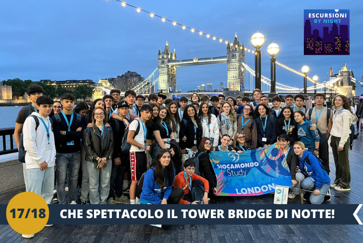 BY NIGHT: Preparatevi a una serata indimenticabile con una passeggiata incantata tra i luoghi più suggestivi di Londra. Ammireremo il Tower Bridge, maestoso e illuminato, e proseguiremo fino ai pittoreschi Katherine’s Docks. Qui, tra le luci notturne, spicca il Dickens Inn, un locale storico che aggiunge un tocco di fascino alla notte londinese.