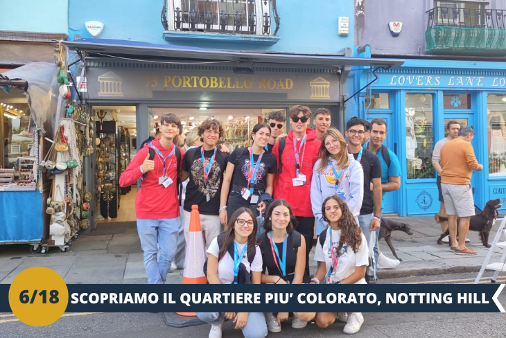 ESCURSIONE DI INTERA GIORNATA: La giornata inizia tra le strade da cartolina di Notting Hill, con le sue case pastello e l’energia unica del quartiere. Tappa imperdibile: il famoso portone blu del film Notting Hill, per uno scatto memorabile!  Proseguiremo lungo Portobello Road, tra bancarelle di antiquariato, moda vintage e sapori internazionali. È il luogo perfetto per immergersi nell’atmosfera vibrante di Londra e scoprire tesori unici. Dopo il fermento di Notting Hill, ci rilasseremo nella tranquillità di Holland Park, uno dei parchi più affascinanti di Londra. Passeggeremo tra i prati curati, le sculture artistiche e i viali alberati che rendono questo luogo una vera oasi urbana. Tappa d’obbligo sarà il Kyoto Garden, un angolo di Giappone nel cuore della città, con la sua cascata serena, i koi che nuotano nelle acque limpide e i fiori colorati che creano un’atmosfera incantata. Dopo aver ricaricato le energie, ci lanceremo in un pomeriggio entusiasmante lungo Oxford Street, l’epicentro dello shopping londinese, dove boutique iconiche e negozi internazionali ci attendono per concludere la giornata in grande stile.