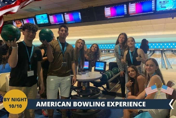 ESCURSIONE BY NIGHT: AMERICAN BOWLING EXPERIENCE - Preparatevi per una serata all'insegna del puro divertimento americano! Vivrete l'atmosfera autentica di un vero BOWLING USA, dove sport e intrattenimento si fondono in un'esperienza unica. Un'occasione perfetta per socializzare, divertirsi e sfidare i vostri nuovi amici.