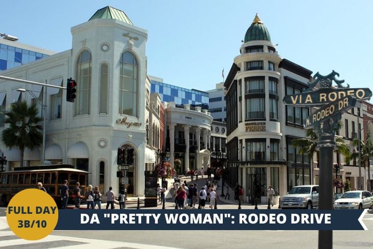 ESCURSIONE DI INTERA GIORNATA: BEVERLY HILLS & RODEO DRIVE. Vivrete l'esperienza unica di passeggiare lungo RODEO DRIVE, la strada più glamour d'America, dove ogni vetrina racconta una storia di lusso e celebrità. Un viaggio nel mondo del jet-set hollywoodiano tra negozi di alta moda, gioiellerie di fama mondiale e ristoranti stellati!