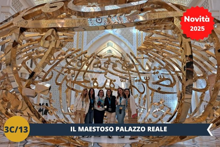 Novità 2025! La giornata prosegue con una visita al QASAR AL WATAR, il maestoso palazzo reale (ingresso incluso). Questo gioiello architettonico del 2024 è molto più di una residenza reale: è un viaggio nella storia e nella cultura degli EAU, dove ogni sala racconta una storia di tradizione e innovazione.