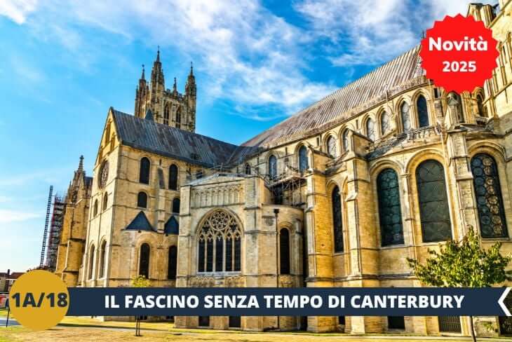 NOVITA’ 2025! ESCURSIONE DI INTERA GIORNATA: Prepariamoci a scoprire la splendida città di Canterbury (INGRESSO INCLUSO), un luogo intriso di storia e cultura. Passeggeremo per le sue affascinanti strade medievali, ammirando edifici a graticcio e suggestive piazzette. Potremmo ammirare la straordinaria Cattedrale di Canterbury, uno dei siti religiosi più iconici d’Inghilterra e Patrimonio dell’Umanità UNESCO. Con la sua architettura gotica imponente e il ruolo centrale nella storia del cristianesimo, questa cattedrale non smetterà di stupirci.