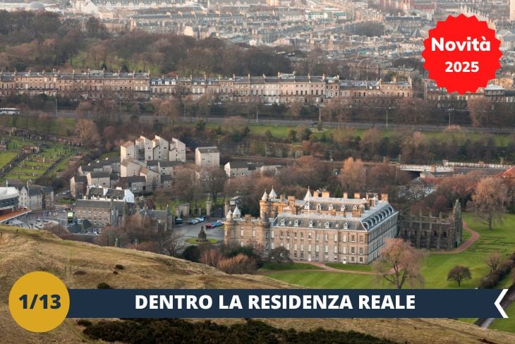 Visita a Holyrood Palace e al Museum of Edinburgh, un'escursione che vi porta nel cuore della storia scozzese. L’Holyrood Palace (INGRESSO INCLUSO), situato ai piedi di Arthur's Seat, è la residenza ufficiale della Regina in Scozia e uno dei luoghi più emblematici della città. La sua storia affonda le radici nel 12° secolo ed è stata testimone di eventi storici cruciali, come il martirio di Maria Stuarda. Durante la visita, potrete esplorare le magnifiche stanze reali, tra cui la Great Gallery, che espone ritratti di monarchi scozzesi, e i giardini di Holyrood, un luogo di tranquillità dove si può passeggiare e ammirare il paesaggio. La visita proseguirà con il Museum of Edinburgh, dove avrete l’opportunità di scoprire la storia affascinante della città, dalle origini medievali ai giorni nostri. Un pomeriggio che mescola la magnificenza storica con l’atmosfera vivace di Edimburgo. (escursione mezza giornata)