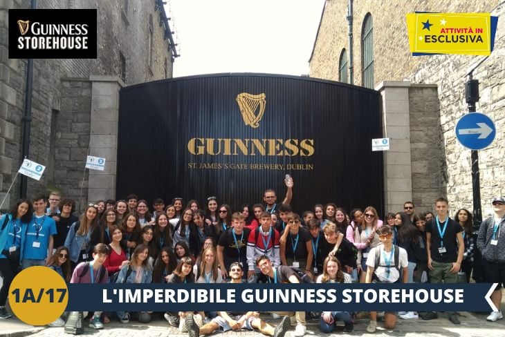 ESCURSIONE DI INTERA GIORNATA: Lasciatevi conquistare dalla straordinaria GUINNESS STOREHOUSE, simbolo indiscusso della tradizione dublinese (INGRESSO INCLUSO)! In questo affascinante edificio di sette piani, un tempo cuore pulsante della produzione, vi guideremo alla scoperta dei segreti della "birra nera" più famosa al mondo. Attraverso exhibit interattivi e installazione multimediali, ripercorrerete due secoli di storia che hanno reso la Guinness un'icona globale. Il viaggio culmina nell'esclusivo GRAVITY BAR, una terrazza panoramica a 250 piedi d'altezza, dove potrete degustare la vostra pinta perfetta ammirando una vista mozzafiato a 360° sulla città di Dublino. Un'esperienza indimenticabile che unisce tradizione, innovazione e panorami spettacolari!