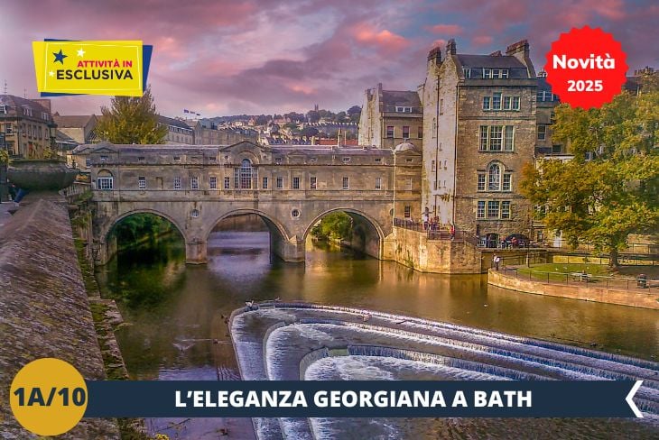 NOVITA’ 2025! ESCURSIONE DI INTERA GIORNATA: Bath, una delle città più eleganti d’Inghilterra, ci accoglierà con il suo fascino unico e la sua storia millenaria. Fondata dai Romani per le sue sorgenti termali, Bath è oggi patrimonio mondiale dell’UNESCO e un gioiello dell’architettura georgiana. Passeggeremo tra i suoi iconici monumenti, come il Royal Crescent, una splendida fila di case a mezzaluna che incarna lo stile georgiano, e il Ponte Pulteney, uno dei pochi ponti al mondo con negozi costruiti su entrambi i lati. Scopriremo anche l’Abbazia di Bath, un capolavoro gotico che domina il centro storico. Bath ci affascinerà con la sua eleganza senza tempo e la sua atmosfera rilassante, un perfetto mix di cultura e bellezza.