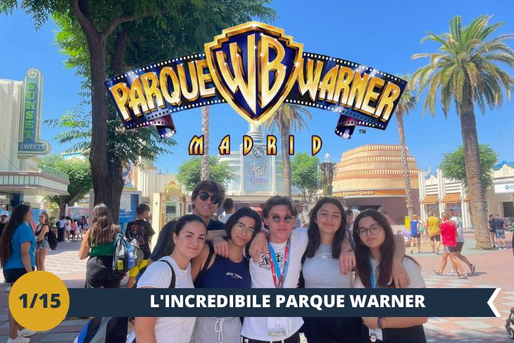 ESCURSIONE DI INTERA GIORNATA a PARQUE WARNER (INGRESSO INCLUSO): inaugurato nel 2002, a pochi chilometri da Madrid, Parque Warner è un grande parco divertimenti a tema cinematografico di oltre 70 ettari. . Non perdetevi un’eccezionale giornata all’insegna del divertimento! Ispirandosi ai film più famosi, trasporta i visitatori in mondi virtuali dove vivere avventure ed emozioni uniche. Ci si può perdere tra le viuzze di Hollywood, vivere l’esperienza dei supereroi della DC e visitare città inimmaginabili come Gotham City o Metropolis o prendere parte a un episodio di un cartone animato con i dispettosi Looney Tunes al Cartoon Village. Oltre 40 attrazioni garantiranno divertimento alla portata di tutti… non perdetevi le sue incredibili montagne russe!