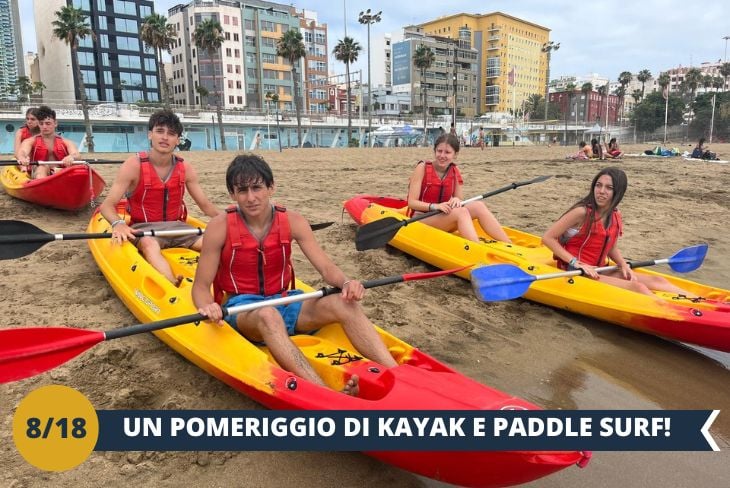 Gran Canaria, con le sue acque cristalline e il clima ideale tutto l’anno, è il luogo perfetto per vivere l’emozione del kayak e del paddle surf. Durante questa escursione, avremo l’opportunità di partecipare a lezioni di kayak e paddle surf (ATTIVITA’ INCLUSA), guidate da istruttori locali esperti. Sarà un’esperienza unica per scoprire la bellezza della costa da una prospettiva diversa, immergendoci nella natura e nella cultura marittima dell’isola. Un mix di avventura, sport e divertimento che renderà questa giornata indimenticabile! (escursione mezza giornata)