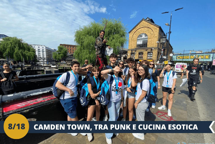 Benvenuti a Camden Town, il quartiere più vivace e stravagante di Londra! Qui la creatività regna sovrana: dai mercatini pieni di sapori internazionali, dove ogni stand è un viaggio culinario, alle boutique eccentriche con abbigliamento e accessori unici. Camden è un melting pot di arte, cultura e moda, un luogo dove lo stile incontra l’originalità in ogni angolo. Ma Camden non è solo shopping! È un’esperienza a 360°: le sue strade colorate, i murales incredibili e le atmosfere vibranti renderanno questa tappa indimenticabile. Preparatevi a lasciarvi conquistare dall’energia unica di un quartiere che incarna l’anima più audace e creativa di Londra. (Escursione mezza giornata)