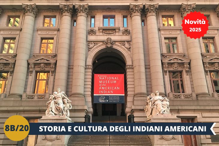 Dopo una passeggiata rilassante lungo il molo di Staten Island, dove si respira un’atmosfera più tranquilla e lontana dal caos di Manhattan, faremo tappa al Museo Nazionale degli Indiani Americani. Qui, esploreremo una ricca collezione di circa 700 opere d’arte provenienti da tutto il continente americano, che raccontano la storia, la cultura e le tradizioni delle popolazioni native. Un’esperienza che ci aiuterà a comprendere l’importanza storica di queste comunità. (escursione di mezza giornata)