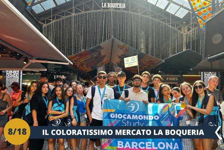 Benvenuti alla BOQUERIA, il MERCATO STORICO più affascinante di Barcellona! Dal 1840 questo tempio della gastronomia catalana accoglie visitatori sotto la sua spettacolare struttura in ferro battuto sulla Rambla. Questo paradiso gastronomico vi stupirà con i suoi pittoreschi banchi di prodotti ortofrutticoli e una ricchissima selezione di specialità catalane. (escursione di mezza giornata)