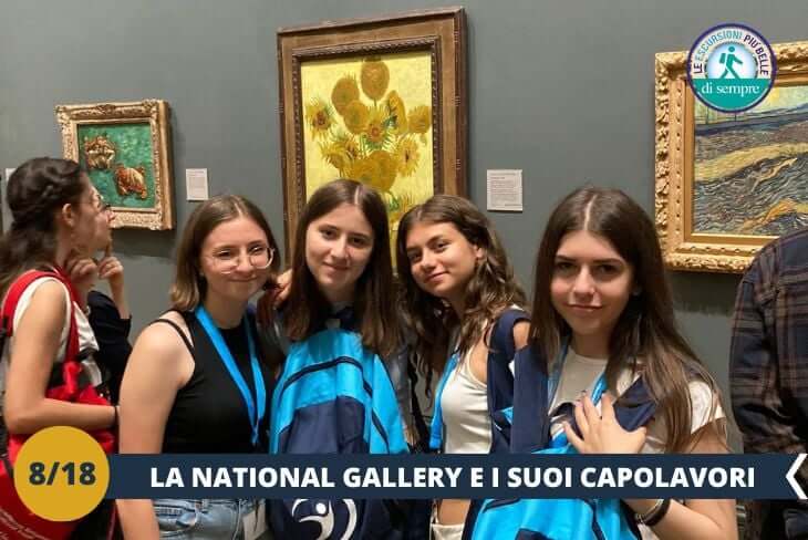 Ci immergeremo nella straordinaria bellezza della National Gallery, una delle pinacoteche più celebri e prestigiose al mondo, situata nel cuore pulsante di Trafalgar Square. Questo museo, fondato nel 1824, ospita una collezione che attraversa oltre sette secoli di storia dell'arte, con più di 2.300 opere che abbracciano la pittura europea dal XIII al XIX secolo. Passeggeremo tra capolavori senza tempo, lasciandoci incantare dalla luce vibrante dei Girasoli di Van Gogh, dalla forza narrativa del Combattimento di Temeraire di Turner e dalla minuziosa simbologia del Ritratto dei coniugi Arnolfini di Jan van Eyck. Ogni sala ci condurrà in un viaggio attraverso le epoche e gli stili, dalle suggestive pennellate degli impressionisti francesi come Monet e Degas alle radici profonde della pittura rinascimentale italiana, rappresentata da maestri come Botticelli, Leonardo e Tiziano. Ogni angolo della National Gallery racconta una storia, ogni quadro un mondo da scoprire. Sarà un’esperienza indimenticabile per ammirare l’evoluzione dell’arte e per immergersi nella cultura che ha plasmato il nostro modo di vedere il mondo. Una tappa imperdibile per appassionati d’arte e per chiunque voglia lasciarsi ispirare dalla bellezza! (escursione mezza giornata)