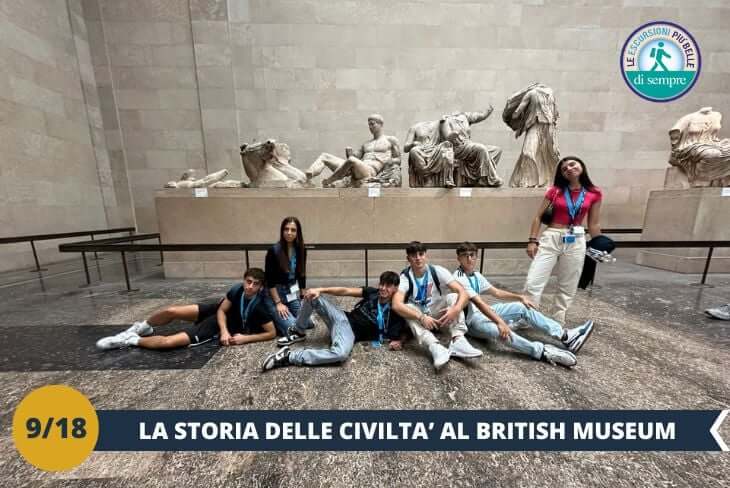 Ci avventureremo nel cuore della storia e della cultura umana al British Museum, uno dei luoghi più iconici di Londra! Con una collezione che abbraccia oltre due milioni di anni, questo straordinario museo attira ogni anno più di 6 milioni di visitatori. Cammineremo tra tesori unici al mondo, come la celebre Stele di Rosetta, che ha svelato i misteri dell’antico Egitto, e le maestose sculture del Partenone, capolavori dell’arte classica. Lasciamoci affascinare dalle mummie egizie e dalle storie che portano con sé, per un viaggio indimenticabile nel passato dell’umanità. Un’esperienza che ci arricchirà a ogni passo! (escursione mezza giornata)