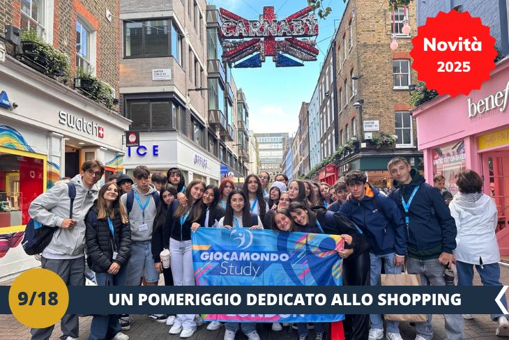 NOVITA’ 2025! Preparatevi per una giornata all’insegna dello shopping e dello stile nel cuore di Londra! Esploreremo Oxford Street, la via commerciale più famosa della città, con i suoi negozi di moda internazionale e le grandi catene che offrono tutto ciò che si può desiderare. Proseguiremo su Regent’s Street, dove eleganti boutique e marchi esclusivi ci accompagneranno in un’esperienza unica, circondati da un’architettura maestosa. Concluderemo il nostro tour a Carnaby Street, l’epicentro dello stile e della cultura pop degli anni ’60, oggi un mix vibrante di negozi indipendenti, moda alternativa e atmosfera creativa. Un viaggio tra tendenze, storia e innovazione che renderà questa escursione indimenticabile! (Escursione mezza giornata)