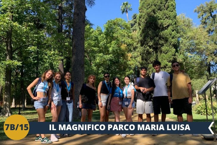 La vostra avventura continuerà nel parco di Maria Luisa, polmone verde che si sviluppa verso sud seguendo il corso del Guadalquivir. Questo gioiello naturalistico, donato dalla regina Maria Luisa nel 1903 e ideato secondo i principi del giardino inglese, vi conquisterà con le sue ricche collezioni di piante, gli specchi d'acqua, le eleganti statue e le scenografiche fontane. Un paradiso dove natura e arte Liberty si fondono armoniosamente, regalandovi scorci della Siviglia più autentica e romantica. (Escursione di mezza giornata)