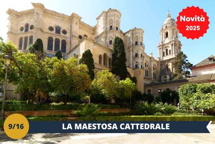 Lasciatevi conquistare dalla maestosa Cattedrale di Malaga, soprannominata "La Manquita" per la sua caratteristica torre incompiuta (INGRESSO INCLUSO)! Un gioiello dell'architettura rinascimentale che vi sorprenderà con la sua monumentale facciata e gli interni ricchi di tesori artistici. Ammirate il prezioso coro in legno intagliato, capolavoro dell'arte sacra spagnola, e scoprite i segreti custoditi nelle sue cappelle storiche. La fusione di stili architettonici, dal gotico al barocco, racconta secoli di storia e vi trasporterà in un'atmosfera di straordinaria bellezza! (escursione di mezza giornata)