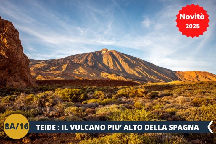 ESCURSIONE DI INTERA GIORNATA: Prepariamoci a esplorare il Teide National Park, un luogo mozzafiato che ospita il vulcano più alto di Spagna. Circondati da un paesaggio surreale fatto di formazioni rocciose e distese vulcaniche, ci immergeremo nella magia di uno dei siti naturali più spettacolari al mondo, dichiarato patrimonio dell’umanità UNESCO. Potremo ammirare viste panoramiche che sembrano uscite da un altro pianeta e scoprire la ricca biodiversità del parco.