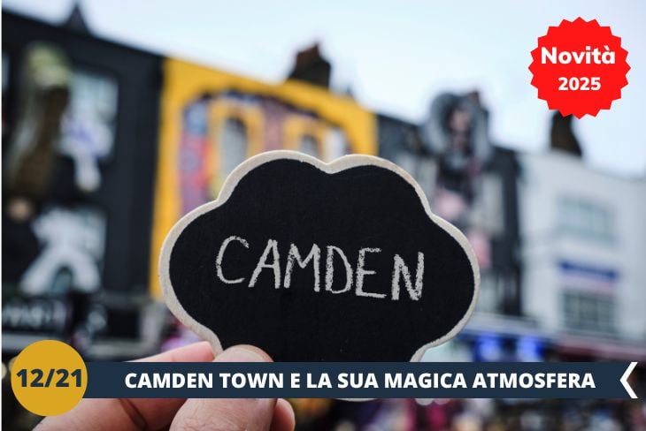 NOVITA’ 2025! Ci immergeremo nell’energia vibrante e unica di Camden Town, il quartiere più eccentrico e creativo di Londra! Situato a pochi passi dal campus, Camden è un vero crocevia di culture, arte e stili inconfondibili. Qui troveremo mercatini brulicanti di vita, dove i sapori del mondo si fondono in un irresistibile festival gastronomico. Non solo cibo, ma anche accessori originali, abbigliamento alternativo e marchi iconici, che fanno di Camden un luogo imperdibile per chi ama distinguersi con stile. Ogni angolo di Camden racconta una storia, regalandoci esperienze uniche e un’esplosione di colori, suoni e moda. Un’avventura indimenticabile in uno dei quartieri più iconici e affascinanti della capitale! (escursione mezza giornata)