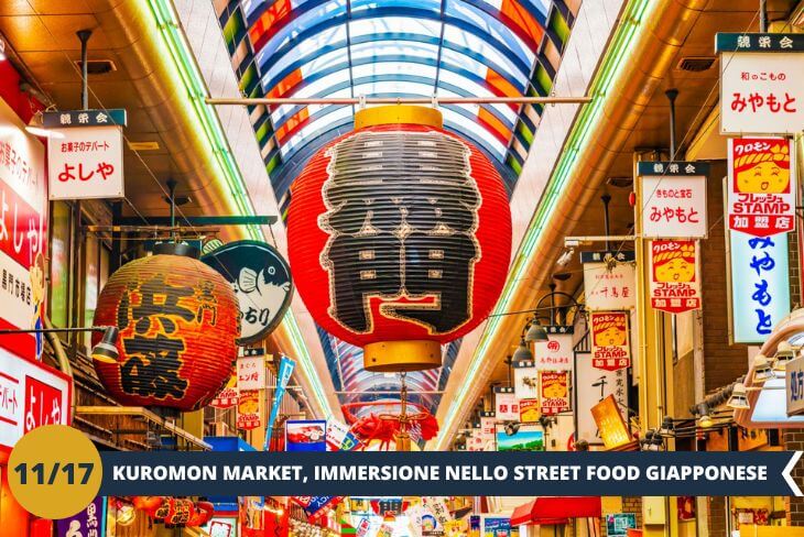 Kuromon Market: Un pomeriggio emozionante alla scoperta dei quartieri più caratteristici e vivaci di Osaka! Inizieremo con il mercato di Kuromon, dove potremo assaporare la deliziosa cucina locale e scoprire i sapori autentici della città. Successivamente, ci immergeremo nella cultura pop e nell’universo dell’elettronica a Nihonbashi, un quartiere che mescola tradizione e modernità in modo unico. Un’esperienza divertente e diversa, perfetta per vivere l’anima più autentica di Osaka! (escursione mezza giornata)