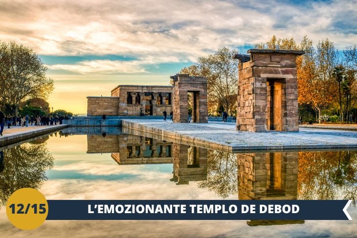 Il Parque de Oeste, con i suoi 98,6 ettari di verde, è un'oasi di tranquillità nel cuore di Madrid. Tra i suoi tesori spicca il Tempio di Debod, un antico tempio egizio del II secolo a.C., unico esempio di architettura faraonica fuori dall'Egitto. Immerso nel parco, il tempio conserva il fascino dell'antico Egitto, offrendo un'esperienza unica di storia e bellezza. Un'escursione perfetta per combinare natura e cultura. (escursione di mezza giornata)