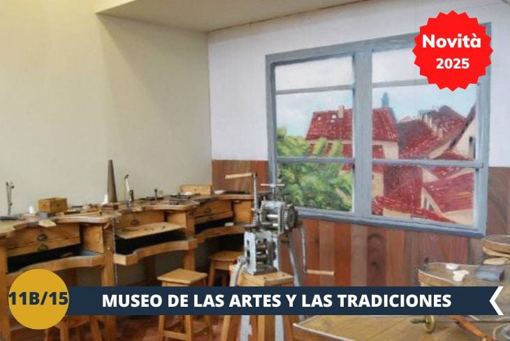 Il pomeriggio proseguirà con la visita al Museo de las Artes y las Tradiciones (INGRESSO INCLUSO) dell'Università Autonoma di Madrid, dove sono esposte oltre 8.000 collezioni che raccontano la vita quotidiana di ieri e di oggi. Ogni oggetto narra la storia delle persone che li hanno creati e usati, offrendo uno spunto affascinante per esplorare la fusione tra la tradizione popolare urbana e rurale. Un viaggio nella cultura spagnola che sorprende e incanta.(escursione di mezza giornata)