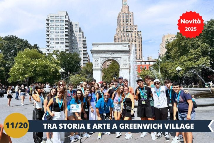 NOVITA’ 2025! Tra strade ordinate e imponenti grattacieli, visiteremo una zona di New York completamente diversa: il Greenwich Village. Qui, gli alti edifici lasciano spazio a costruzioni più basse e a misura d’uomo, creando un'atmosfera tranquilla e rilassata. Questa è la zona dove la frenesia di Manhattan si trasforma in un ritmo più dolce e calmo. Greenwich Village è stato il quartier generale di molti artisti, scrittori e musicisti, e ospita anche la famosa Washington Square Park, con il suo iconico arco, costruito in omaggio all’Arco di Trionfo di Parigi. Greenwich Village è anche un punto di riferimento cinematografico, con l’appartamento di Friends e quello di Carrie Bradshaw di Sex and the City che attirano i fan da tutto il mondo. Non dimentichiamo che qui si tiene l’evento più grande degli Stati Uniti dedicato ad Halloween: la Halloween Parade, un appuntamento annuale che riunisce residenti e turisti in una celebrazione di fantasia e creatività. (escursione di mezza giornata)