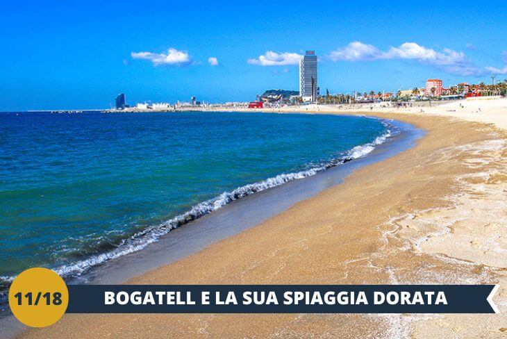 Lasciatevi conquistare dalla suggestiva spiaggia di BOGATELL, uno dei luoghi più vivaci del litorale barcellonese! Attrezzature moderne, ampi spazi per lo sport e un meraviglioso lungomare vi regaleranno un pomeriggio indimenticabile tra sole, mare e divertimento. (escursione di mezza giornata)