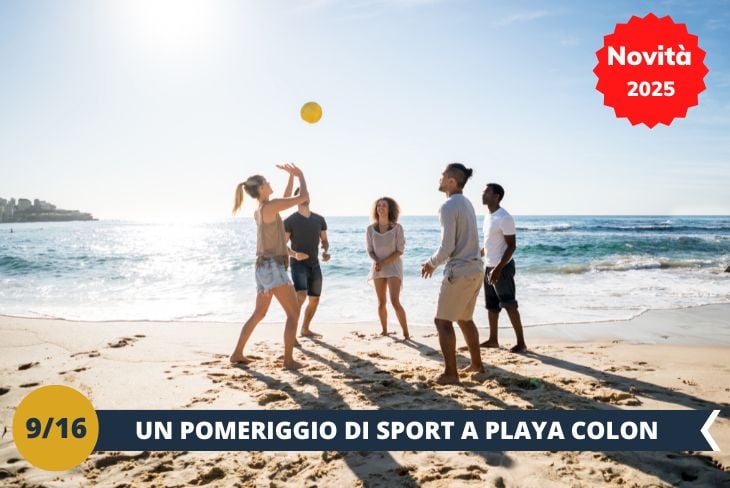 Una giornata all’insegna dello sport e del divertimento sulla splendida Playa Colón! Circondati da un paesaggio mozzafiato, potremo cimentarci in attività sportive come beach volley, calcio sulla sabbia e tanto altro. Un’occasione unica per vivere l’energia di Tenerife, fare squadra con i nuovi amici e godersi il sole e il mare in un ambiente rilassato e pieno di entusiasmo! (escursione mezza giornata)