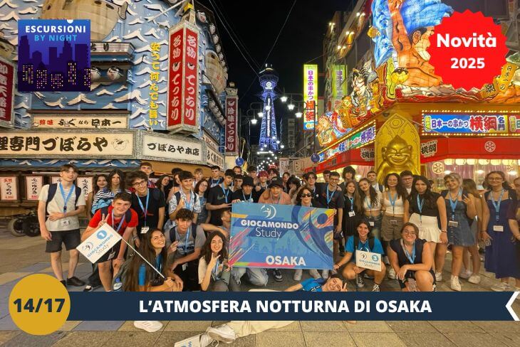 BY NIGHT: Trascorreremo una serata immersi nell’energia unica di Osaka, dove le luci al neon illuminano la città e creano un’atmosfera magica. Passeggeremo tra le strade vibranti e potremo ammirare la vivacità della vita notturna, con le sue infinite possibilità di intrattenimento e angoli sorprendenti che prendono vita al calare del sole.