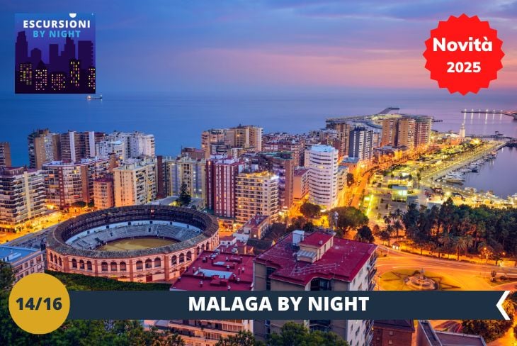 MALAGA BY NIGHT: Quando cala il sole, Malaga si trasforma in uno scenario incantato! Una passeggiata tra  piazze animate e vicoli suggestivi vi farà scoprire il fascino più autentico della città sotto le stelle!