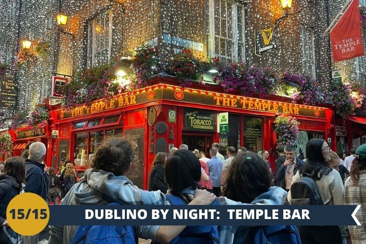 Un'indimenticabile serata nel vivace quartiere di TEMPLE BAR, cuore del divertimento notturno dublinese!