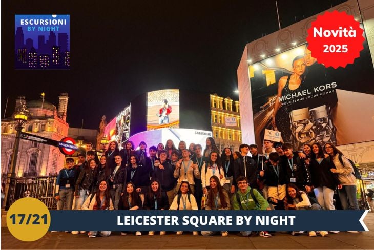 NOVITA’ 2025! BY NIGHT: Scopriamo Leicester Square, il cuore vibrante di Soho e uno dei luoghi più iconici della vita notturna londinese! Questa piazza, illuminata dalle luci dei teatri e dei locali, è il centro dell’energia serale della città. Con i suoi cinema, ristoranti e bar, offre un’atmosfera unica, perfetta per vivere Londra dopo il tramonto. Preparatevi a una serata piena di fascino e divertimento: Leicester Square vi aspetta!