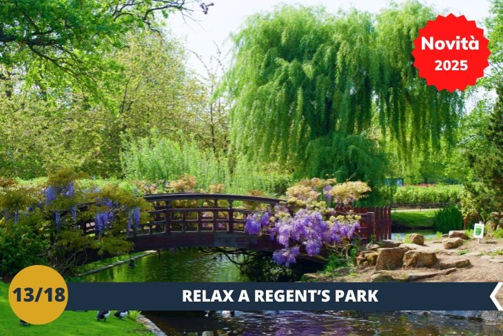 NOVITA’ 2025! Trascorreremo un pomeriggio immersi nella serenità di Regent’s Park, uno dei parchi reali più belli di Londra. Con i suoi giardini fioriti, laghetti pittoreschi e spazi verdi perfettamente curati, questo parco è un’oasi di pace nel cuore della città. Passeggeremo lungo i sentieri circondati da piante e fiori provenienti da tutto il mondo, esplorando il Queen Mary’s Garden, famoso per le sue oltre 12.000 rose.