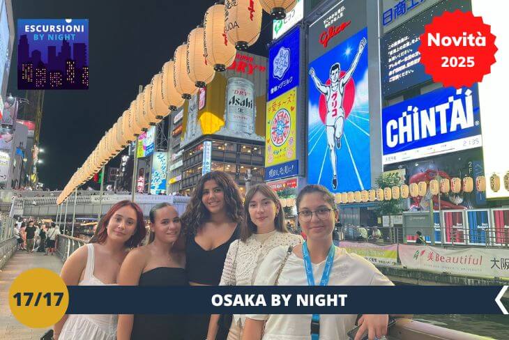 BY NIGHT: Osaka di notte offre un ritmo tutto suo, dove la città si anima con una vitalità irresistibile. Potremo immergerci nell’atmosfera accogliente e vivace, esplorando locali tipici e aree in cui la comunità si riunisce per celebrare la cultura locale. Una serata che ci farà sentire parte del cuore pulsante della città.