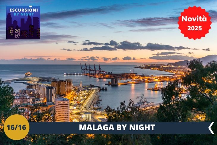 MALAGA BY NIGHT: Ammirate Malaga in tutto il suo splendore notturno. La città si trasforma in un tappeto di luci scintillanti, regalandovi una prospettiva indimenticabile sulla magia della notte andalusa!