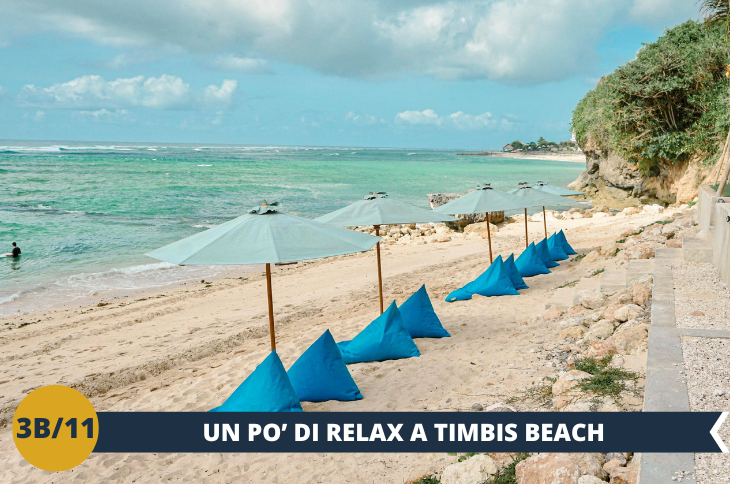 Timbis Beach, una spiaggia incontaminata e appartata che offre un’alternativa più rilassante rispetto alle altre spiagge balinesi. (Escursione di mezza giornata)