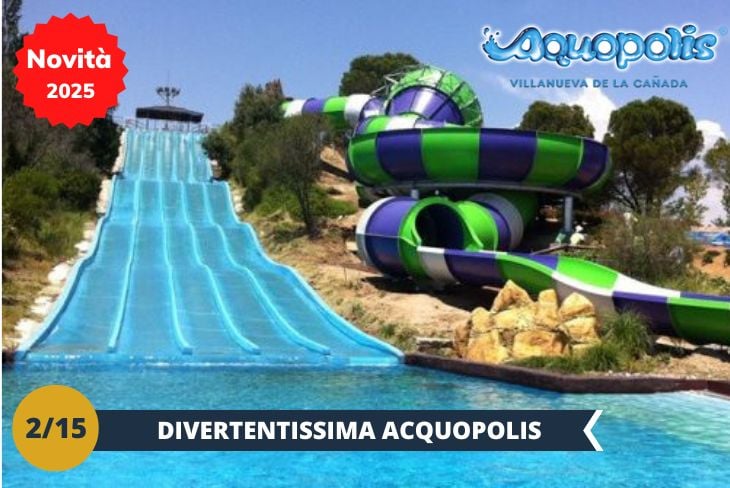 ESCURSIONE DI INTERA GIORNATA ad AQUAPOLIS.
Preparatevi a vivere una giornata di puro divertimento nel parco acquatico più grande d'Europa (INGRESSO INCLUSO)! Con 21 attrazioni mozzafiato e un'ampia area verde per rilassarsi o prendere il sole, Aquópolis è il luogo perfetto per scaricare adrenalina e divertirsi. Tra scivoli emozionanti e attrazioni più tranquille, c'è qualcosa per tutti, garantendo una giornata spensierata e piena di risate insieme ai vostri nuovi amici. Non mancate a questa fantastica esperienza di svago e allegria!