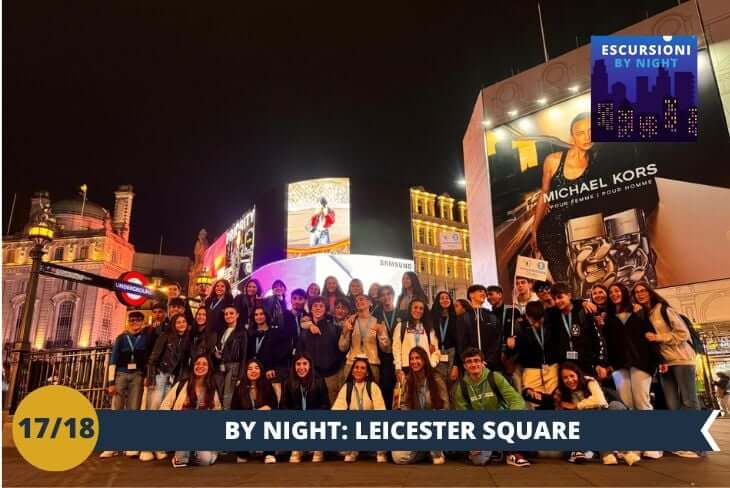 BY NIGHT: Scopriamo Leicester Square, il cuore vibrante di Soho e uno dei luoghi più iconici della vita notturna londinese! Questa piazza, illuminata dalle luci dei teatri e dei locali, è il centro dell’energia serale della città. Con i suoi cinema, ristoranti e bar, offre un’atmosfera unica, perfetta per vivere Londra dopo il tramonto. Preparatevi a una serata piena di fascino e divertimento: Leicester Square vi aspetta!