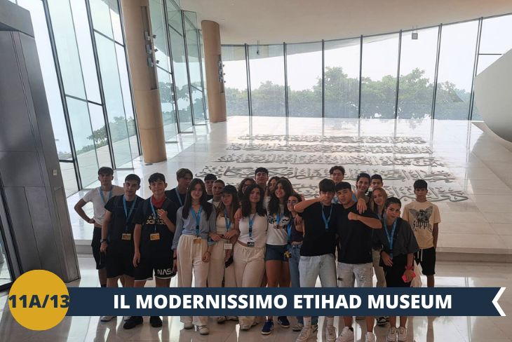 Scoprite la storia degli Emirati Arabi Uniti all'Etihad Museum (ingresso incluso), con focus particolare sul periodo cruciale 1968-1974. L'edificio modernissimo di Jumeirah 1 ospita padiglioni interattivi che raccontano il percorso verso l'unificazione dei sette Emirati, dalle origini fino alla firma storica che ha dato vita al miracolo economico degli UAE. (escursione di mezza giornata)