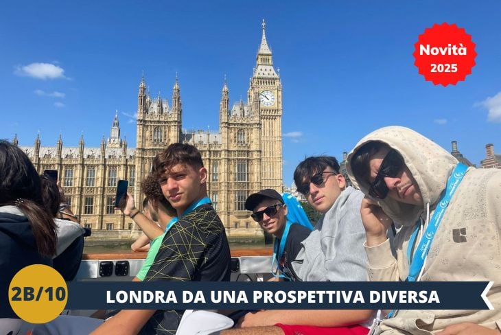 NOVITA’ 2025! La nostra avventura continua con una crociera sul Tamigi (INGRESSO INCLUSO). Ammirate Londra da una prospettiva unica, scivolando sulle acque del fiume e lasciandovi affascinare dai suoi monumenti più iconici, come il Tower Bridge e il Big Ben. Un’esperienza indimenticabile per scoprire il fascino della città da una nuova angolazione.