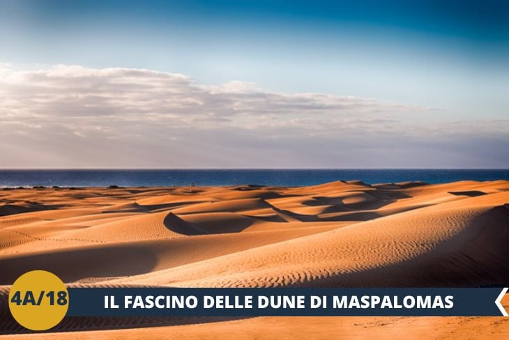 ESCURSIONE DI INTERA GIORNATA A Maspalomas! Preparatevi a scoprire uno dei paesaggi più iconici e affascinanti di Gran Canaria. Le maestose dune di Maspalomas, un vero deserto in miniatura, si estendono per chilometri, regalando un panorama unico che sembra uscito da un sogno. Potremo passeggiare tra le onde di sabbia dorata, respirare l’aria salmastra dell’oceano e lasciarci incantare da uno spettacolo naturale che non ha eguali. Un’esperienza indimenticabile che unisce avventura e meraviglia!