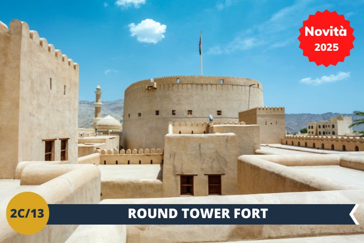 Il maestoso NIZWA FORT (INGRESSO INCLUSO) vi attende per un'esperienza indimenticabile! Salite sulla spettacolare ROUND TOWER, una delle fortificazioni più impressionanti della penisola arabica. Dalla sua cima potrete ammirare un panorama mozzafiato sulla città antica e sulle maestose montagne Hajar che abbracciano l'orizzonte. Questo simbolo dell'architettura militare omanita, con i suoi ingegnosi sistemi di difesa e le trappole nascoste, vi catapulterà in un'epoca di sultani e battaglie epiche!