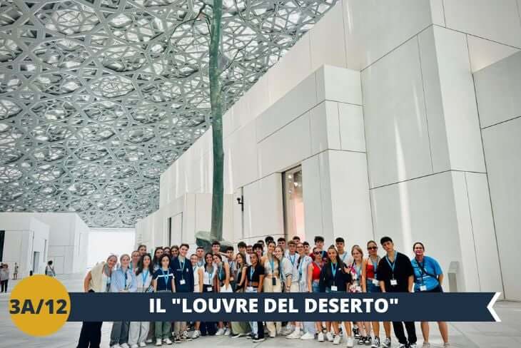 ESCURSIONE DI INTERA GIORNATA ad ABU DHABI: Scopri il LOUVRE di Abu Dhabi (ingresso incluso), dove Oriente e Occidente si incontrano in un dialogo artistico senza precedenti. La prima sede internazionale del celebre museo parigino ti stupirà con la sua collezione eccezionale, un viaggio nell'arte che attraversa culture e secoli.