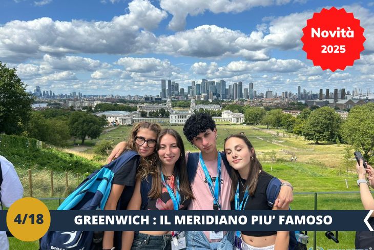 NOVITA’ 2025! ESCURSIONE DI INTERA GIORNATA: Inizieremo il nostro viaggio a bordo della DLR, il treno sopraelevato senza conducente, che ci regalerà una vista panoramica unica sulla città. Raggiungeremo Island Gardens, un luogo che offre un affaccio spettacolare sul Tamigi e sul Cutty Sark, lo storico veliero ancorato a Greenwich. Da qui attraverseremo il Greenwich Foot Tunnel, uno straordinario passaggio sotterraneo sotto il fiume, per immergerci nella magica atmosfera di Greenwich. Saremo circondati dalla storia e dalla bellezza e visiteremo il Greenwich National Maritime Museum, che custodisce tesori come l’uniforme di Nelson e opere d’arte iconiche come quelle di Turner.  La nostra giornata proseguirà con una passeggiata verso Greenwich Park, dove saliremo fino all’osservatorio astronomico per ammirare il celebre meridiano che segna il tempo universale. Dalla cima della collina potremo goderci un panorama mozzafiato sulla skyline londinese, un punto di osservazione che ci regalerà emozioni uniche. Concluderemo il pomeriggio esplorando il Greenwich Market, un luogo vibrante e colorato dove troveremo oggetti artigianali, idee originali e delizie culinarie provenienti da tutto il mondo. Sarà un’esperienza indimenticabile, tra sapori e storie che ci accompagneranno per sempre.