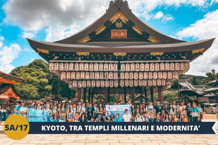 ESCURSIONE INTERA GIORNATA A KYOTO: Kyoto, l’antica capitale giapponese, è il cuore culturale e storico del Giappone. Conosciuta come “la città dei mille templi”, è il più grande reliquiario della cultura nipponica, preservata quasi completamente dai bombardamenti della Seconda Guerra Mondiale. Durante la visita, ammireremo l’armonia tra tradizione e modernità, passeggiando tra templi, santuari e scorci urbani che raccontano secoli di storia. Un’occasione unica per immergersi nell’essenza del Paese del Sol Levante.