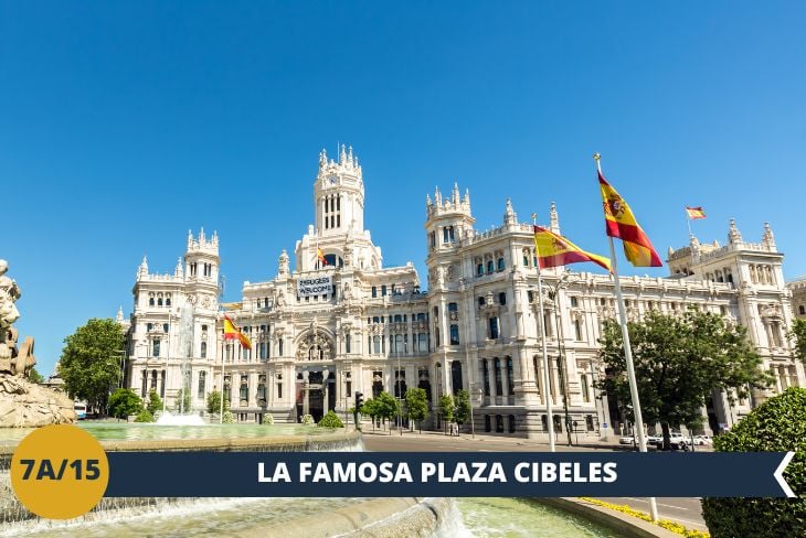 Un indimenticabile walking tour ci porterà alla scoperta di una delle piazze più iconiche e affascinanti di Madrid: Plaza Cibeles. Circondata da alcuni degli edifici più prestigiosi della città, al centro della piazza troneggia la splendida fontana, con la statua marmorea della dea Cibele che guida un carro trainato da leoni, simbolo della piazza. Oltre a essere uno dei luoghi più rappresentativi della capitale, la fontana è da tempo il cuore pulsante delle celebrazioni sportive, dove i tifosi del Real Madrid e gli appassionati di calcio e pallacanestro si ritrovano per festeggiare le vittorie delle loro squadre. Una tappa imperdibile per immergersi nella storia e nella passione di Madrid!