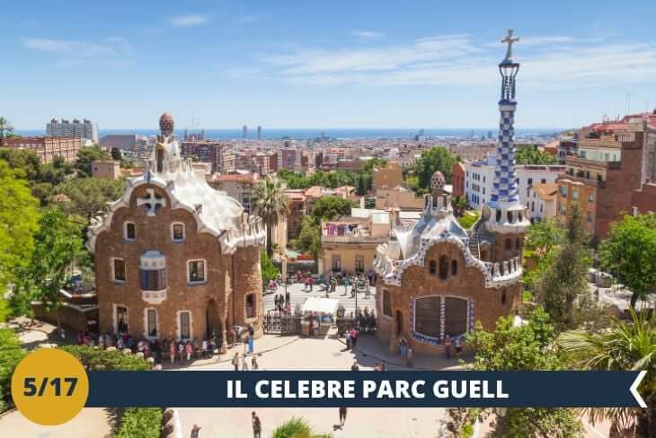 PARC GÜELL (INGRESSO INCLUSO). Immergiti in uno dei luoghi più fotografati di Barcellona, dove il genio visionario di Antoni Gaudí ha creato un mondo fantastico fatto di forme organiche, mosaici colorati e architetture sorprendenti. PATRIMONIO UNESCO e SIMBOLO di Barcellona, questa esplosione di creatività vi conquisterà! (escursione di mezza giornata)